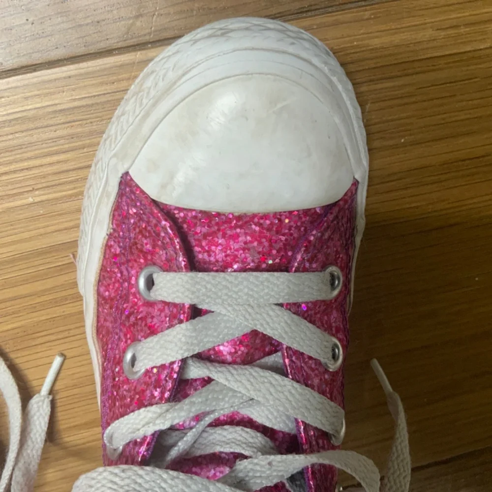 Converse All Star Pink Glitter Low Top Sneakers